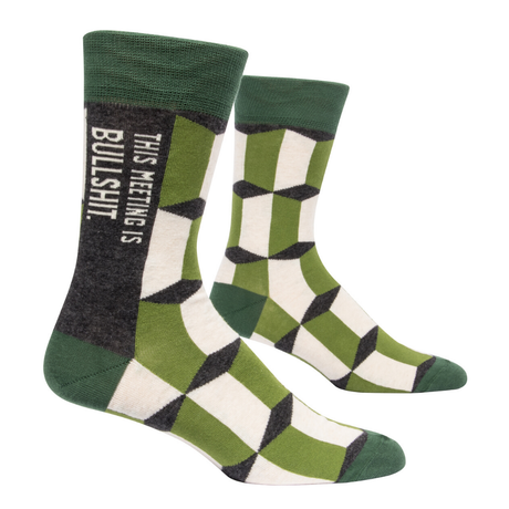 Men's Socks – This Meeting is Bullsh*t - Blue Q - Funky Gifts NZ