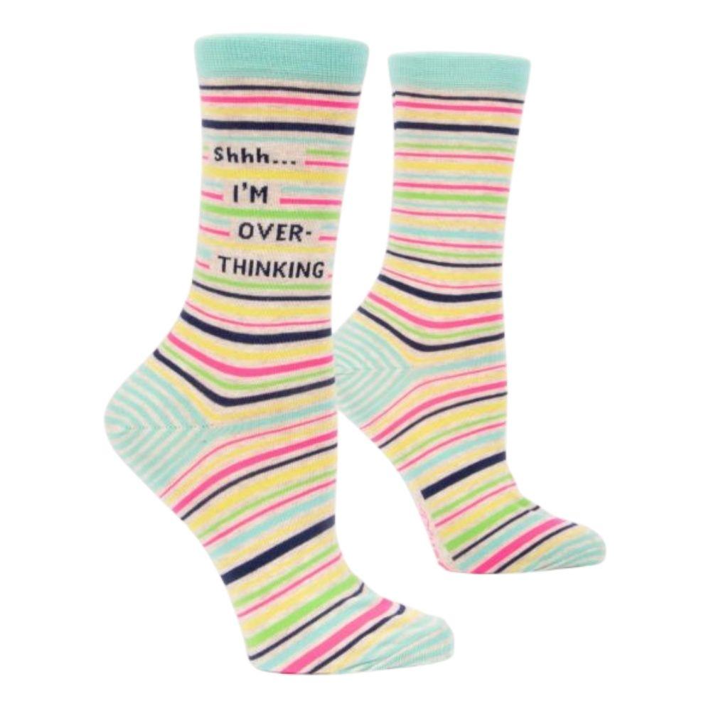 Blue Q Socks – Women's Crew – Shhh... I'm Over-Thinking - Funky Gifts NZ