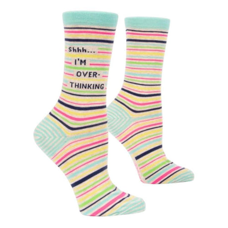 Blue Q Socks – Women's Crew – Shhh... I'm Over-Thinking - Funky Gifts NZ