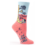 Blue Q Socks – Women's Crew – I Heard You and I Don't Care - Funky Gifts NZ