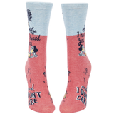 Blue Q Socks – Women's Crew – I Heard You and I Don't Care - Funky Gifts NZ