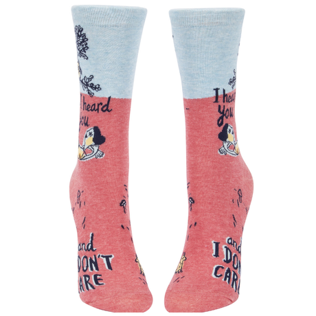 Women's Socks– I Heard You and I Don't Care - Blue Q - Funky Gifts NZ
