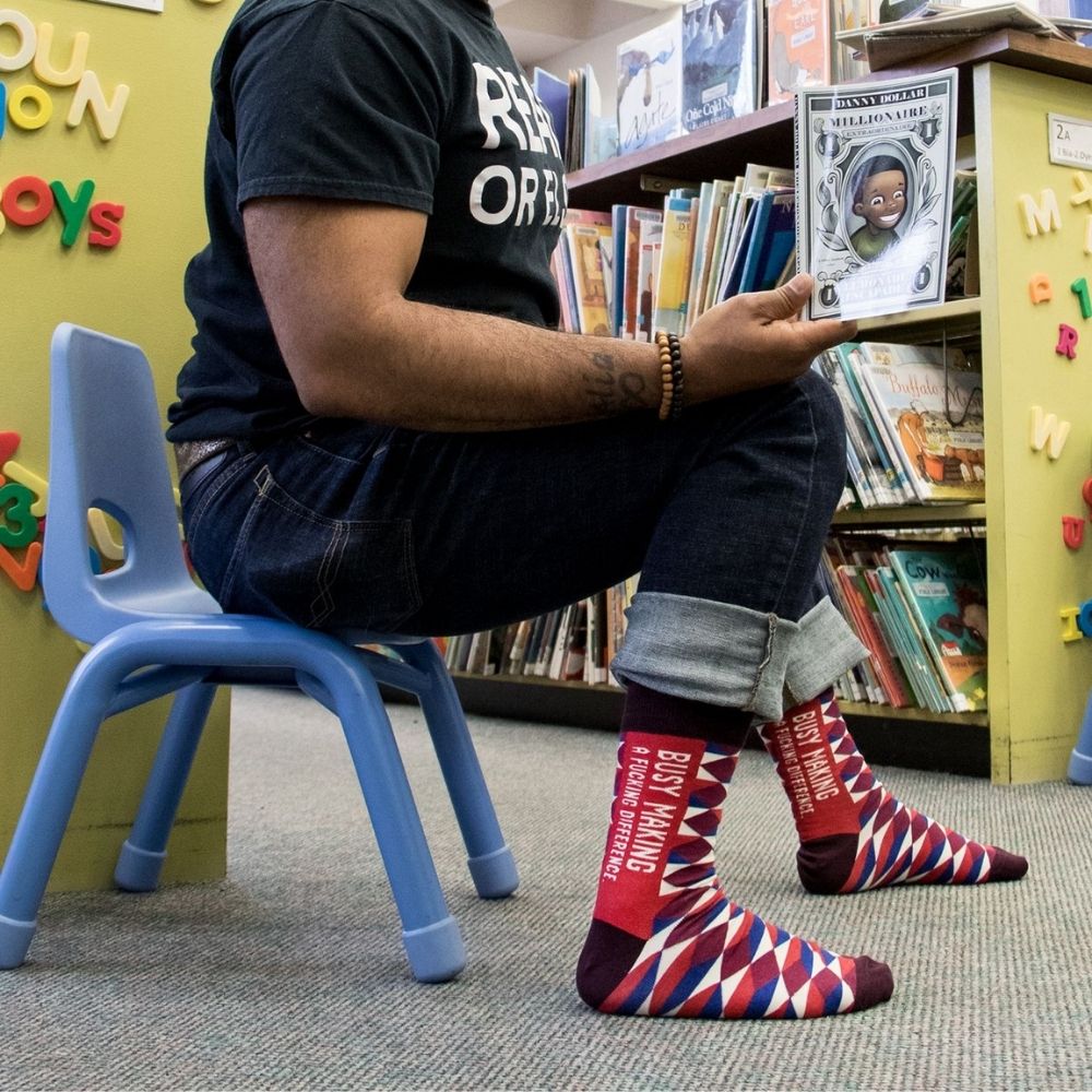 Men's Socks - Making A Difference - Blue Q - Funky Gifts NZ