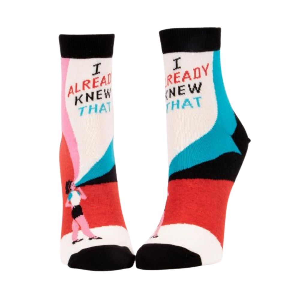 Blue Q Socks – Women's Ankle - I Already Knew That - Funky Gifts NZ