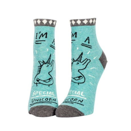 Blue Q Socks – Women's Ankle - Special Unicorn - Funky Gifts NZ