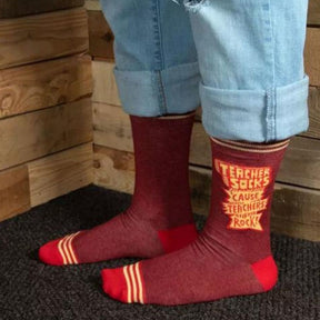 Men's Socks - Teachers Rock - Blue Q - Funky Gifts NZ