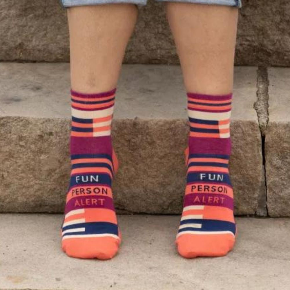 Women's Socks - Fun Person Alert - Blue Q - Funky Gifts NZ