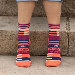 Women's Socks - Fun Person Alert - Blue Q - Funky Gifts NZ