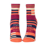 Women's Socks - Fun Person Alert - Blue Q - Funky Gifts NZ