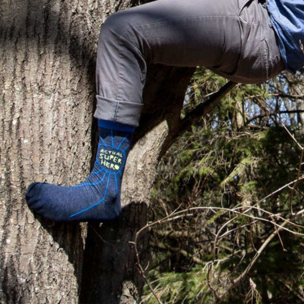 Men's Socks – Actual Super Hero - Blue Q - Funky Gifts NZ