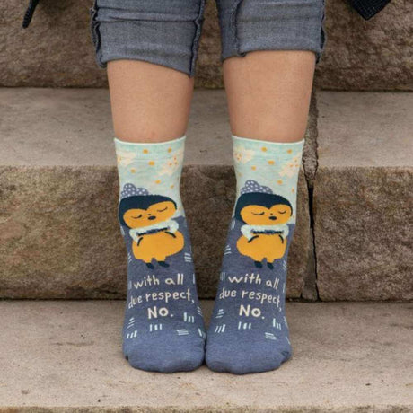 Women's Socks - All Due Respect - Blue Q - Funky Gifts NZ