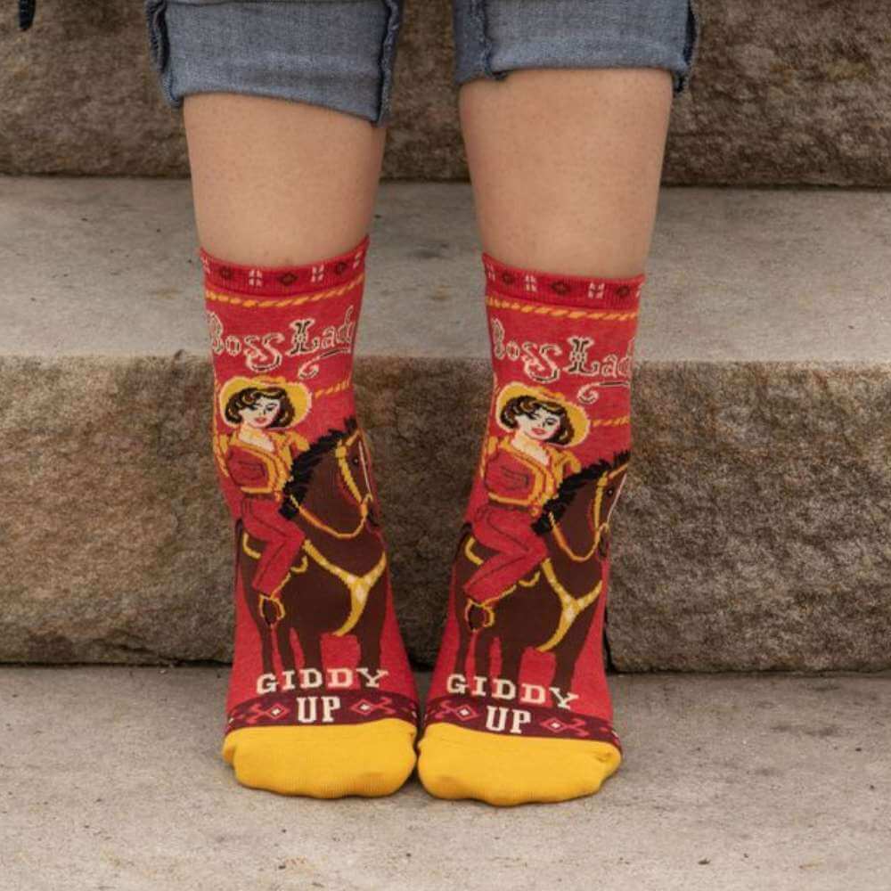 Women's Socks - Boss Lady - Blue Q - Funky Gifts NZ