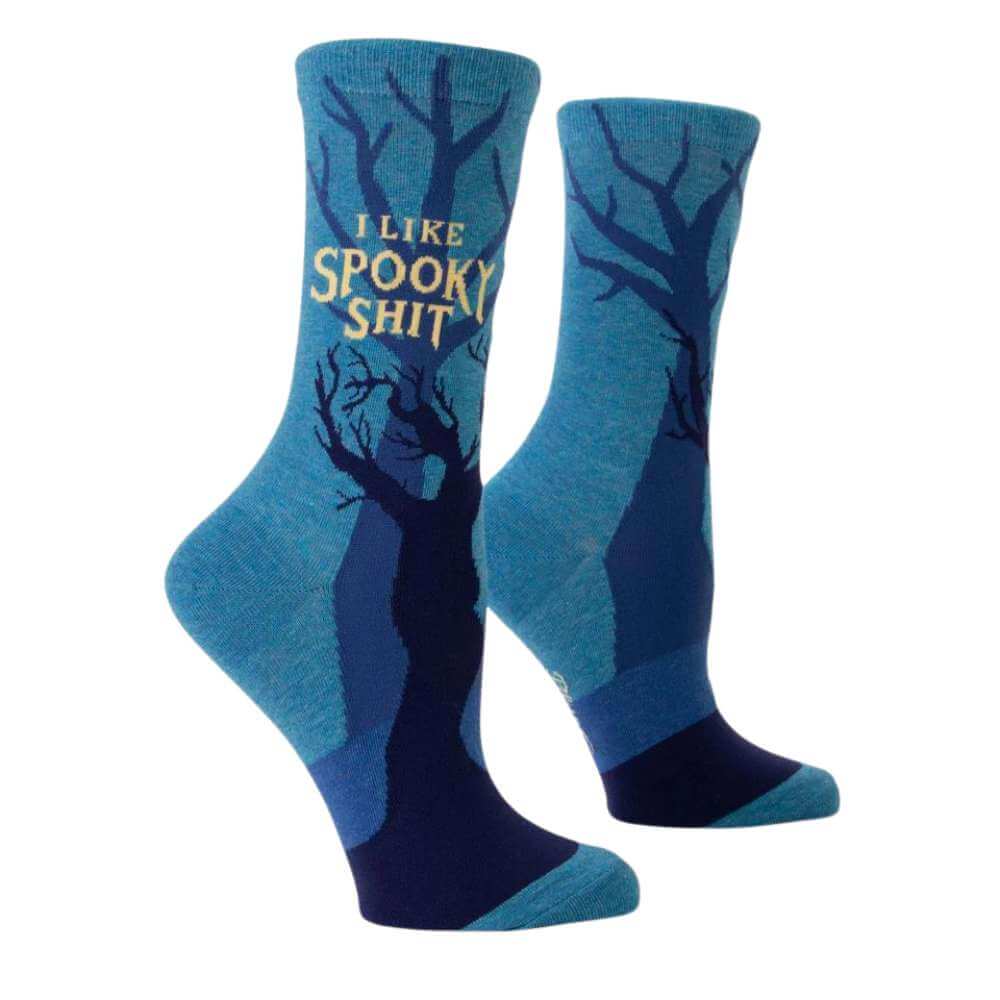 Blue Q Socks - Women's Crew - I Like Spooky Shit - Funky Gifts NZ