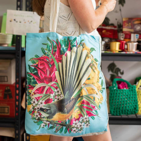 Botanical Fantail Shopping Bag - Funky Gifts NZ