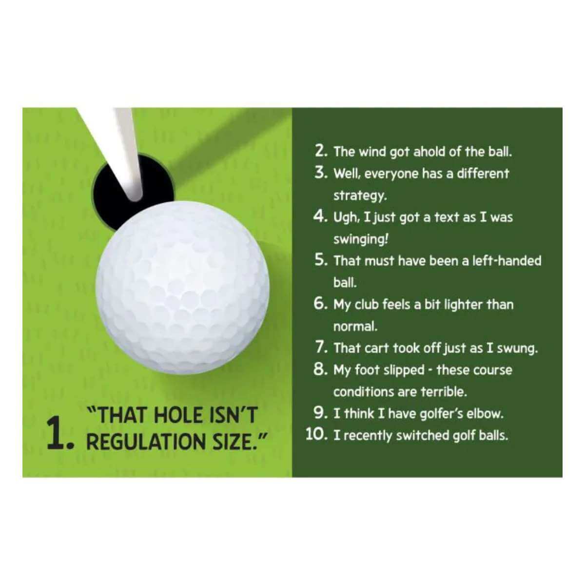500 Excuses for a Bad Golf Shot - Funky Gifts NZ