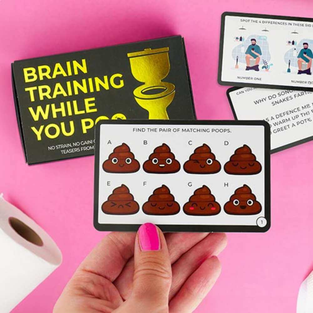 Brain Training While You Poo Cards - Funky Gifts NZ
