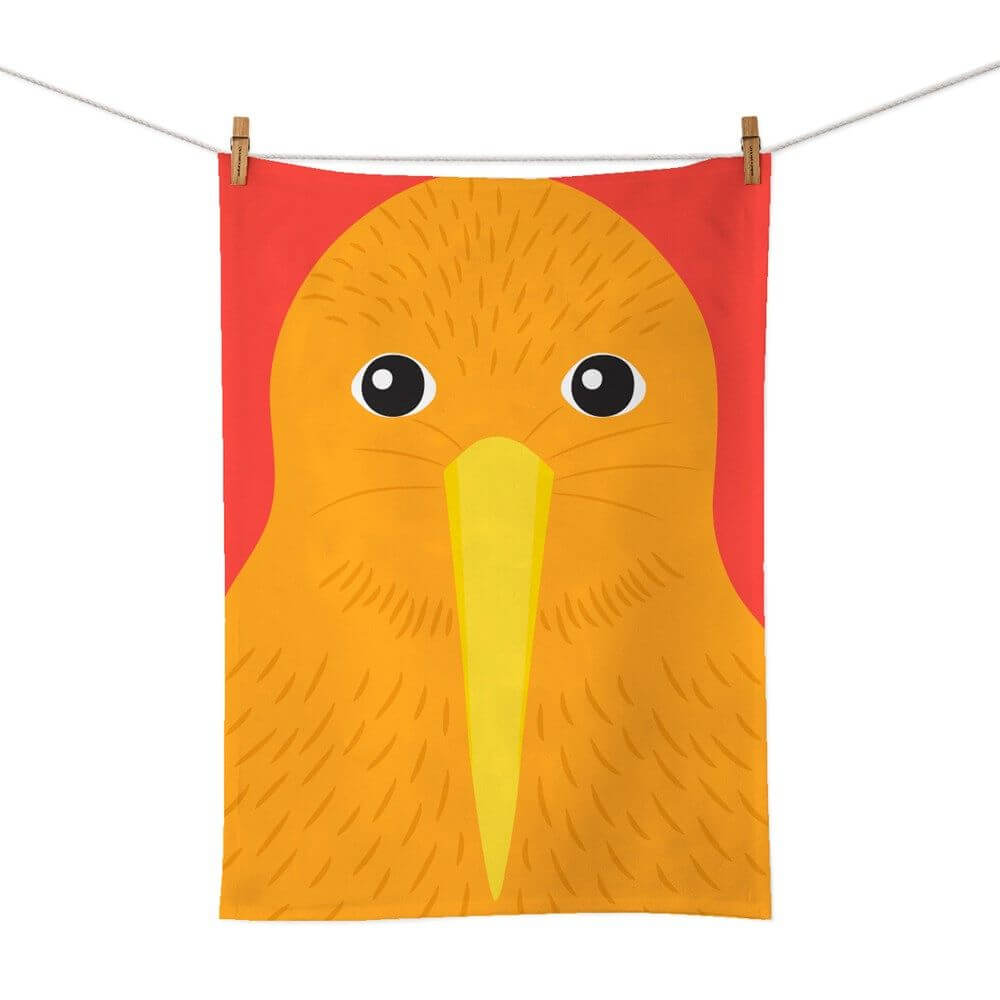 Bright Kiwi Tea Towel - Funky Gifts NZ