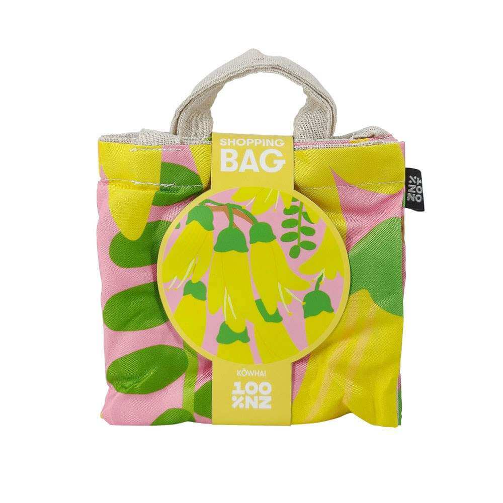Bright Botanical Kowhai Shopping Bag - Funky Gifts NZ