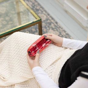 Bright Botanical Red Pohutukawa Glasses Case - Funky Gifts NZ