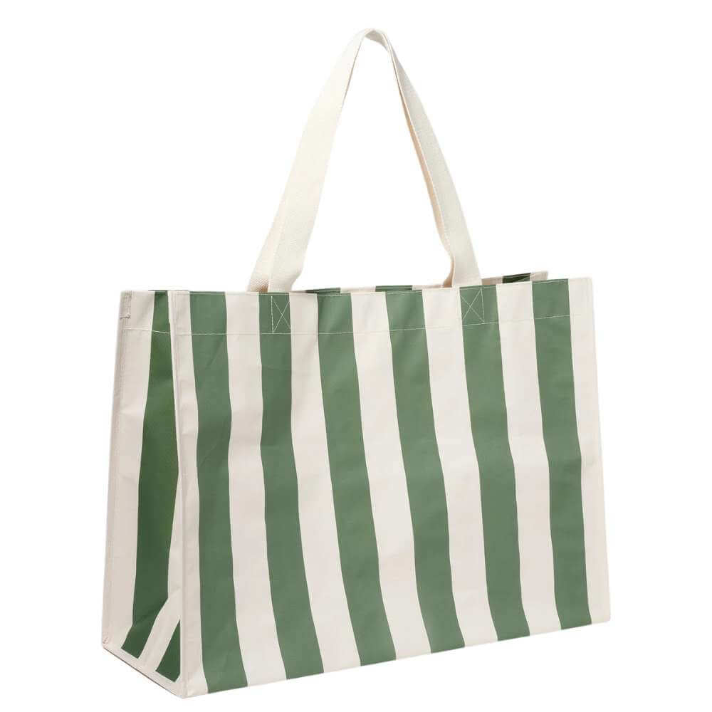 SunnyLife Carryall Beach Bag The Vacay Olive Stripe - Funky Gifts NZ