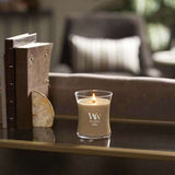 Medium WoodWick Scented Soy Candle - Cashmere - Funky Gifts NZ