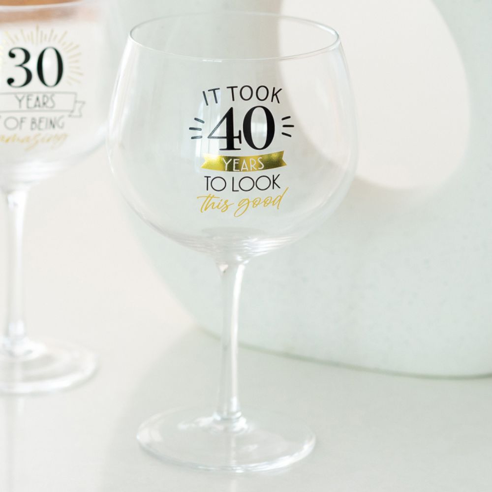 Celebrations Balloon Glass - 40th Birthday - Funky Gifts NZ