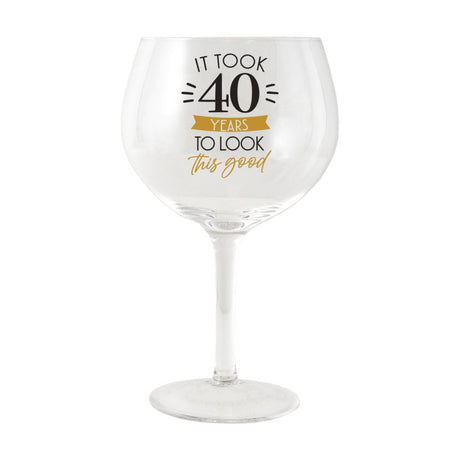 Celebrations Balloon Glass - 40th Birthday - Funky Gifts NZ