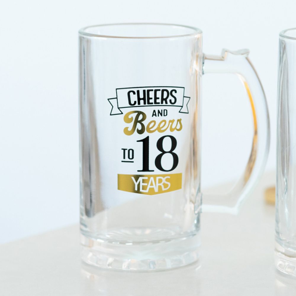 Celebrations Beer Glass -18th Birthday - Funky Gifts NZ