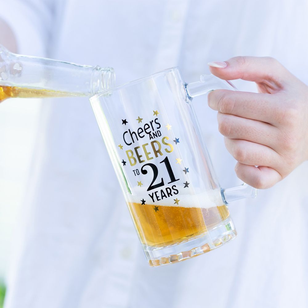 Celebrations Beer Glass -21st Birthday - Funky Gifts NZ