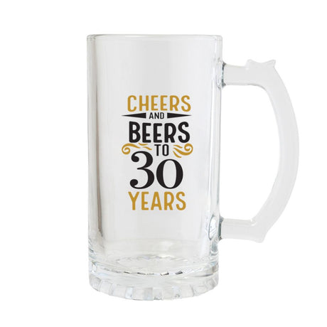 Celebrations Beer Glass -30th Birthday - Funky Gifts NZ