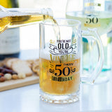 Celebrations Beer Glass - 50th Birthday - Funky Gifts NZ