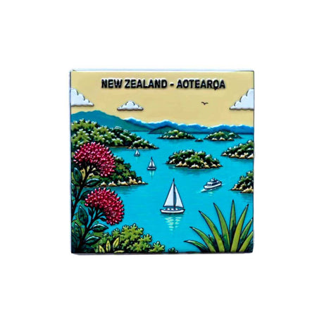 Moana Road Ceramic Square Magnet - Funky Gifts NZ
