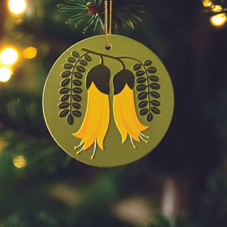 Ceramic Xmas Decoration set - Native Flowers - Funky Gifts NZ