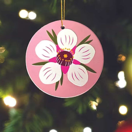 Ceramic Xmas Decoration set - Native Flowers - Funky Gifts NZ