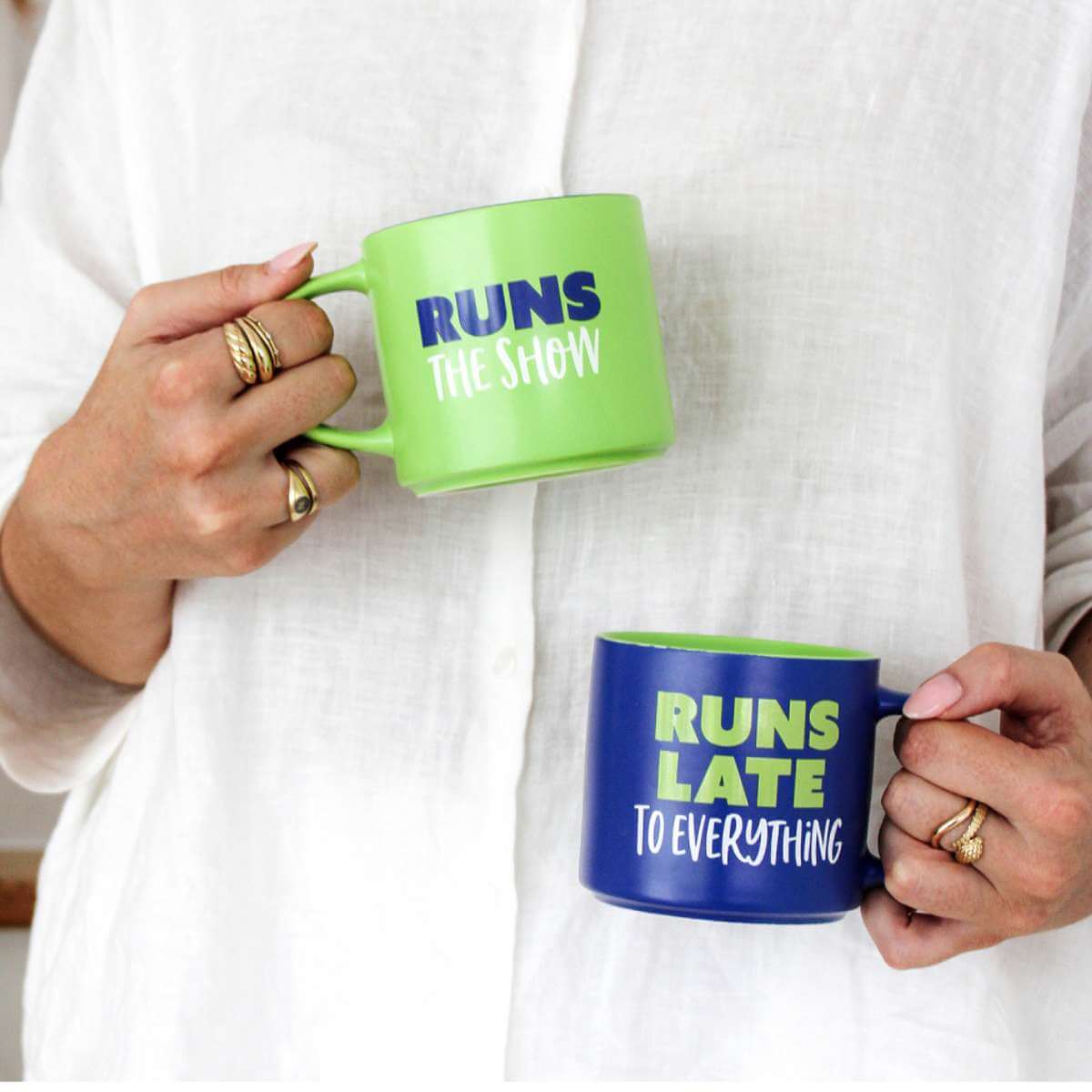 Cheeky Mug Set - Runs The Show - Funky Gifts NZ