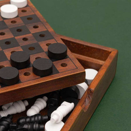 Deluxe Wooden Chess & Checkers Game - Funky Gifts NZ