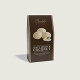 Chocolate Brown - Artisan Chocolates Drops White Lemon Coconut - Funky Gifts NZ