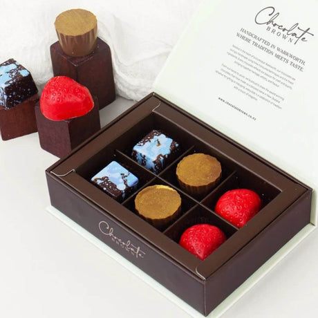 Chocolate Brown - Signature Desserts Boxed Chocolates 6pk - Funky Gifts NZ