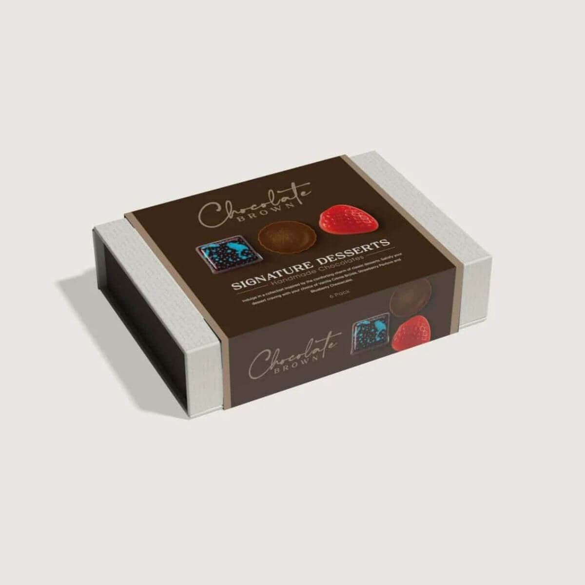 Chocolate Brown - Signature Desserts Boxed Chocolates 6pk - Funky Gifts NZ