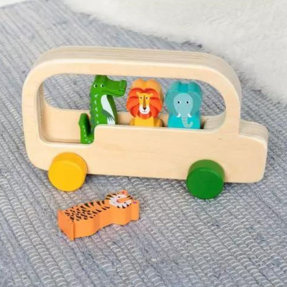 Colourful Creatures Wooden Bus - Funky Gifts NZ