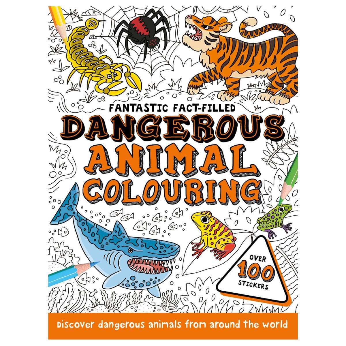 Colouring Book - Fantastic Fact-Filled Dangerous Animals - Funky Gifts NZ
