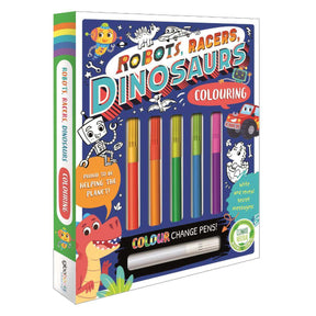 ColourMania Colouring Kit - Robots Racers Dinosaurs - Funky Gifts NZ