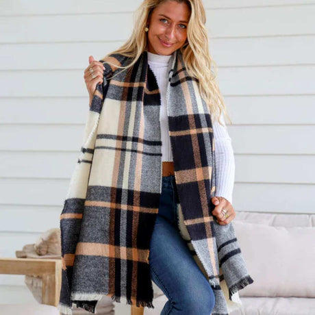 Comfort Scarf - Black White Camel - Funky Gifts NZ