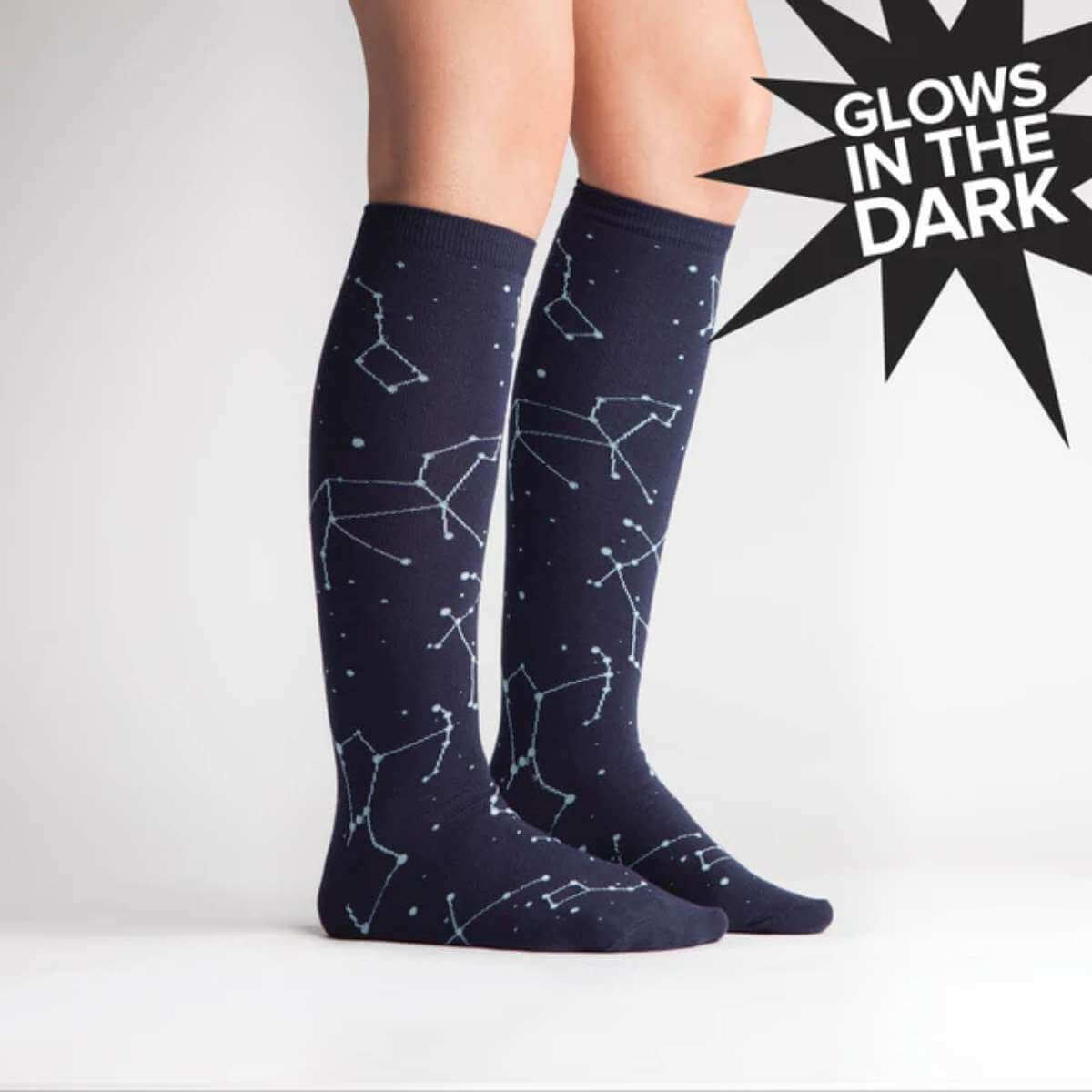 Sock It To Me Socks - Women's Knee High - Constellation - Funky Gifts NZ