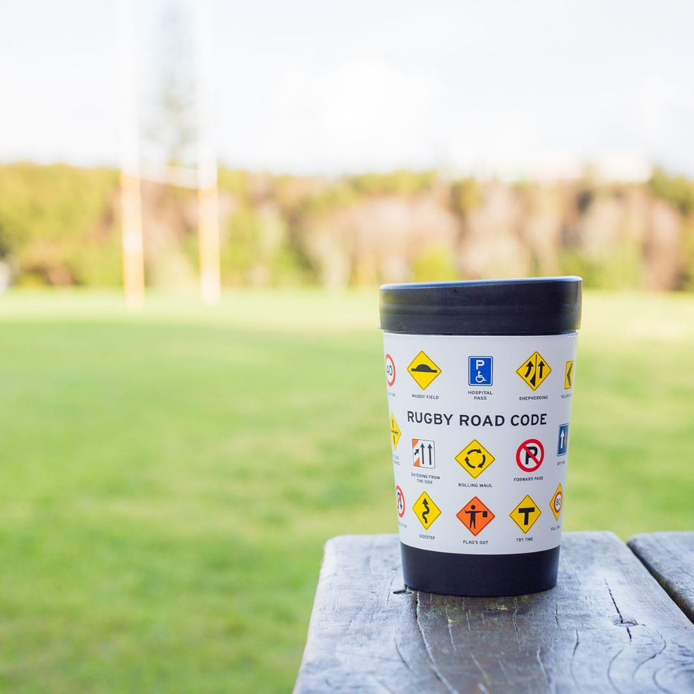 Cuppa Coffee Cup - Rugby Road Code (12oz) - Funky Gifts NZ