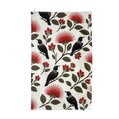 NZ Tea Towel - Pohutukawa Serenade - Funky Gifts NZ