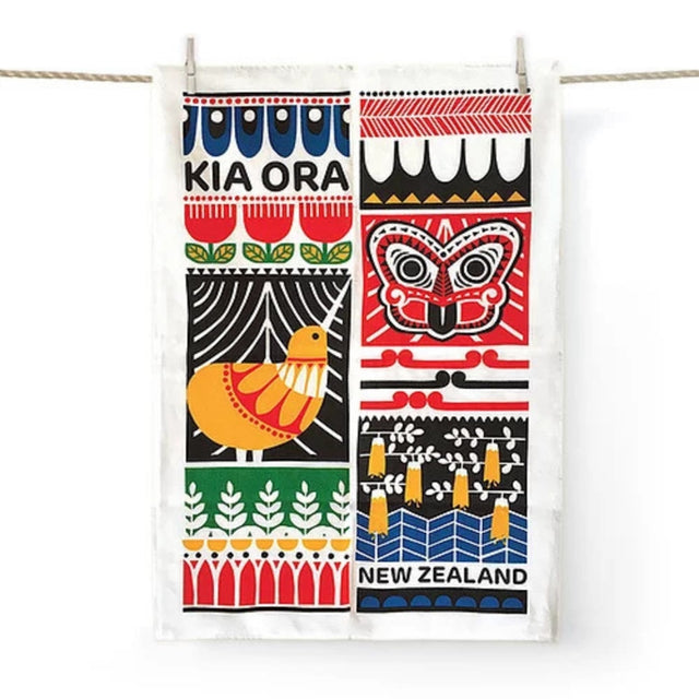 DBL Kiwiana Tea Towel - Scandi Inspired Kia ora - Funky Gifts NZ