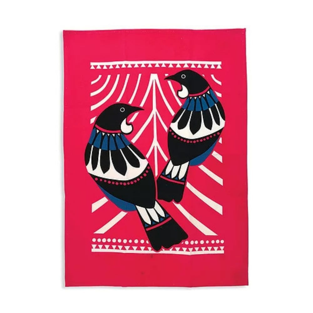 DBL Kiwiana Tea Towel - Scandi Inspired Tui - Funky Gifts NZ