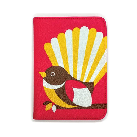 DBL Kiwiana Passport Holder - Iconic Fantail - Funky Gifts NZ