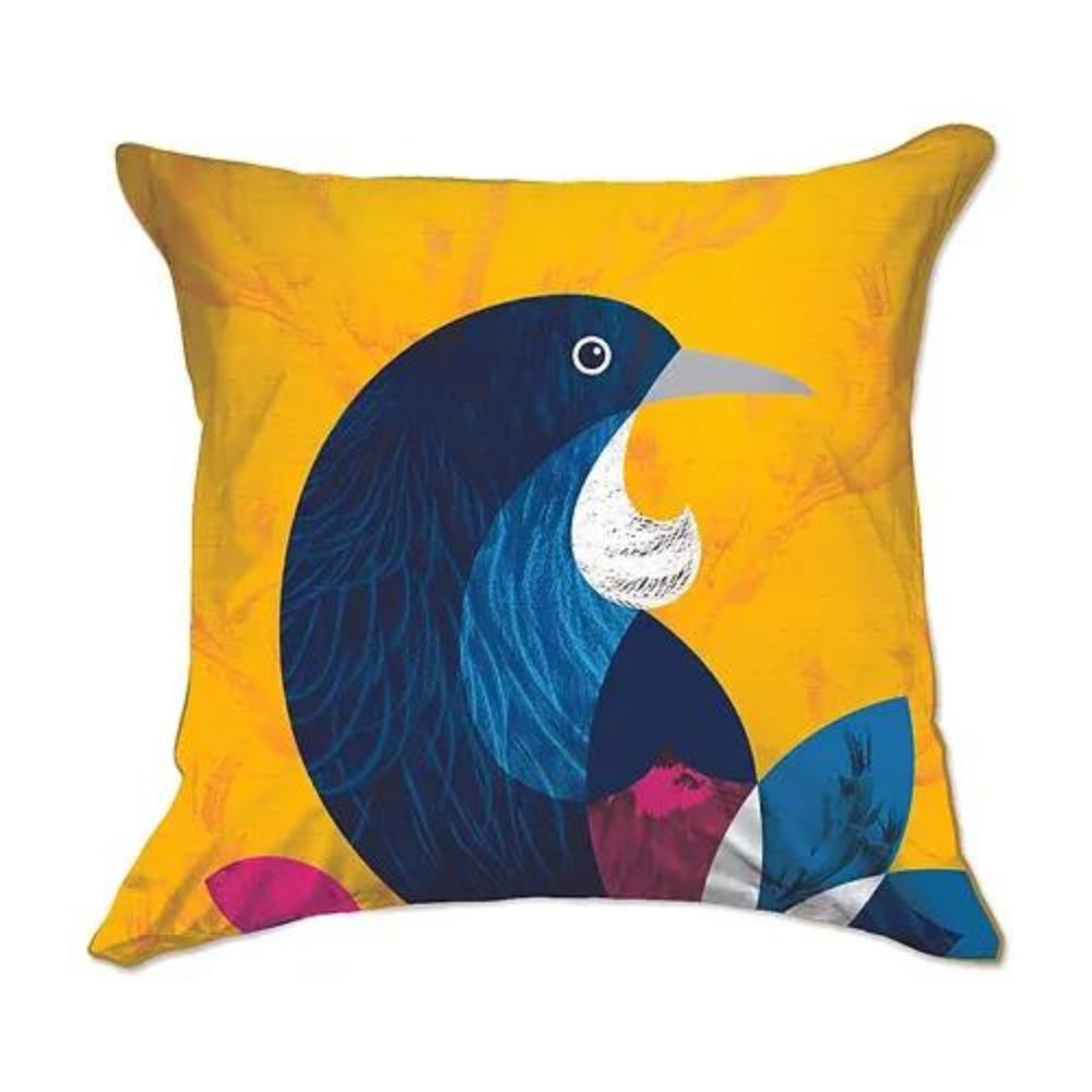 DBL Kiwiana Cushion Cover - Native Tui - Funky Gifts NZ